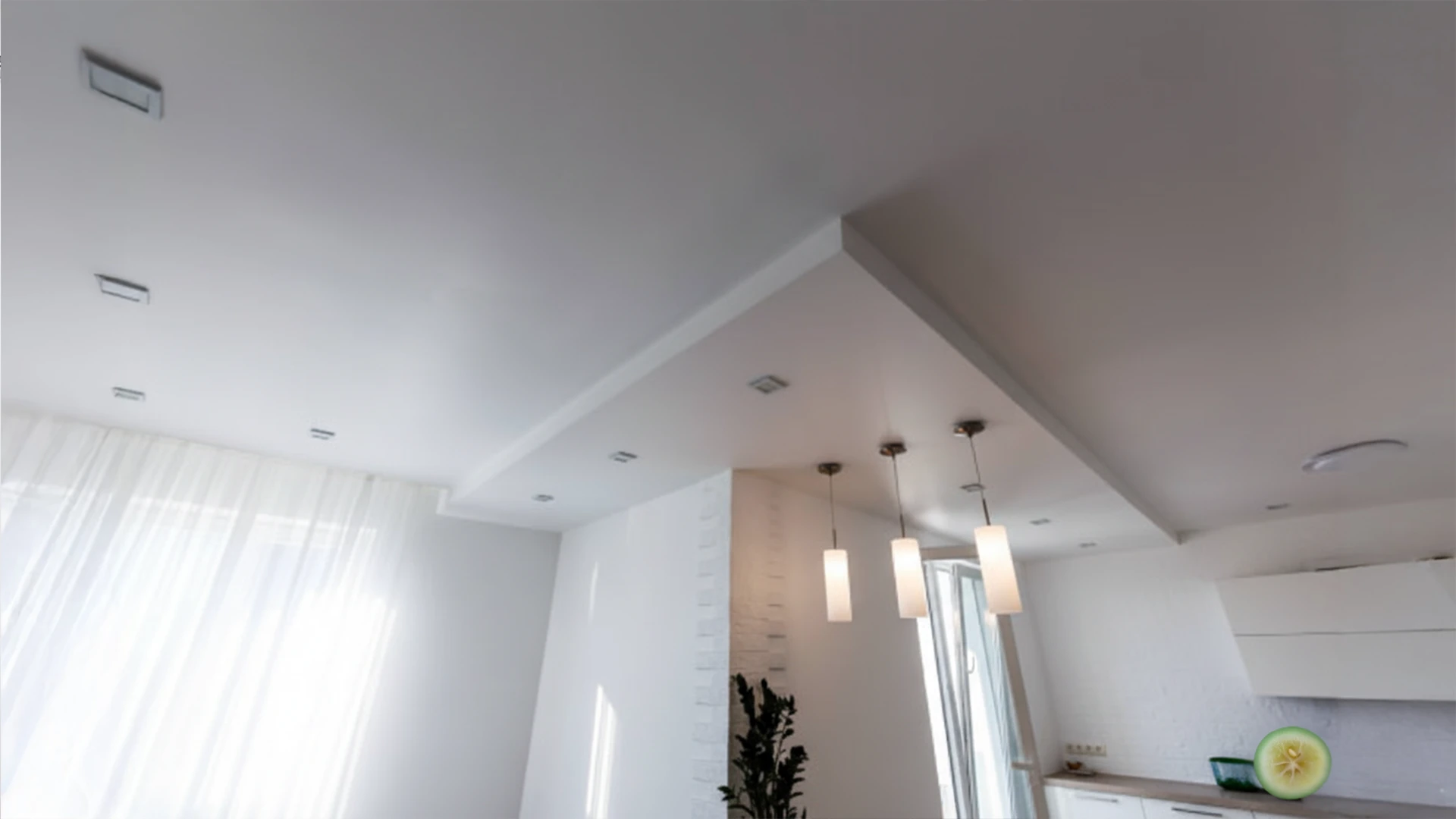 Modern finished ceiling design created through expert gypsum work in Dubai.